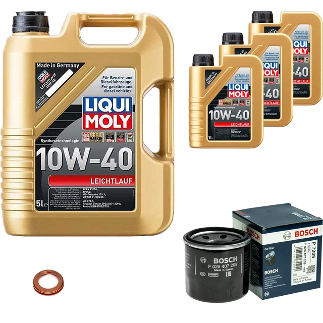 Filtro olio Bosch 8L Liqui Moly Funzionamento Leggero 10W-40 per Nissan Dacia Micra IV 1.2