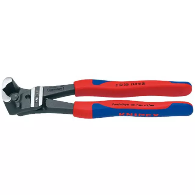 KNIPEX Tools - High Leverage Bolt End Cutting Nippers, Multi-Component (6102200)