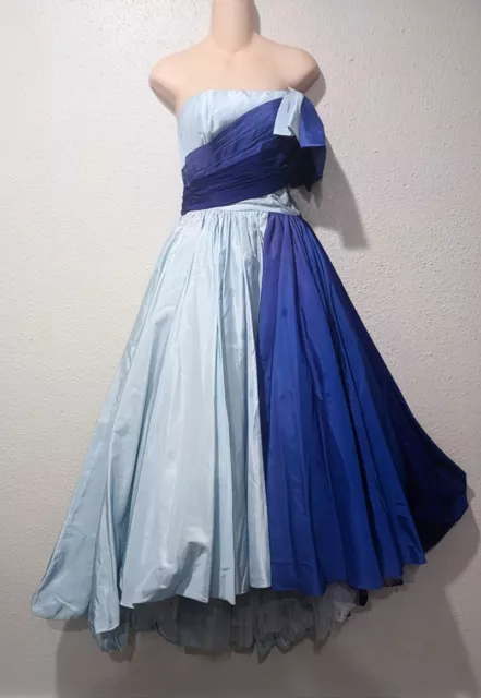 Vintage 50's WILL STEINMAN Strapless Three Tone Ball Gown Debutante Party Dress