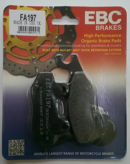 EBC Bremsbeläge Für Scooter – Passend Für Honda Grand Dink 250 (2001-2006), Maße 44,9x50,75x7 Mm
