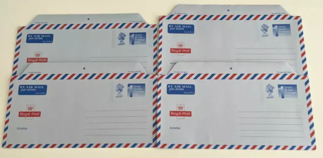 4 Vintage Royal Mail Airletters Post Paid to anywhere in the World, unused