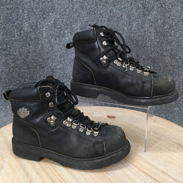 Harley Davidson Boots Womens 10 Dipstick Biker Steel Toe Black Leather 81615