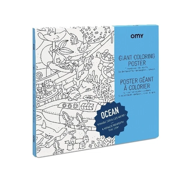 Giant Coloring Poster 70 x 100, Ocean Stück Französisch 2018 OMY