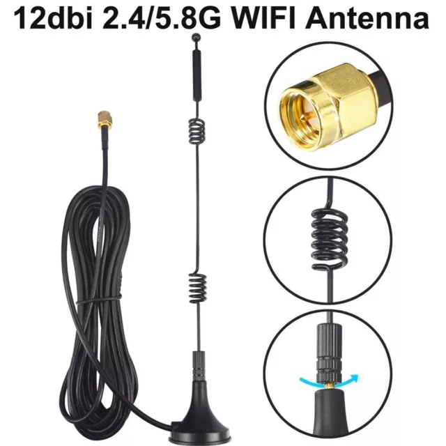 Antenna 4G LTE SMA con guadagno 12dBi e base magnetica per dongle USB Huawei ZTE