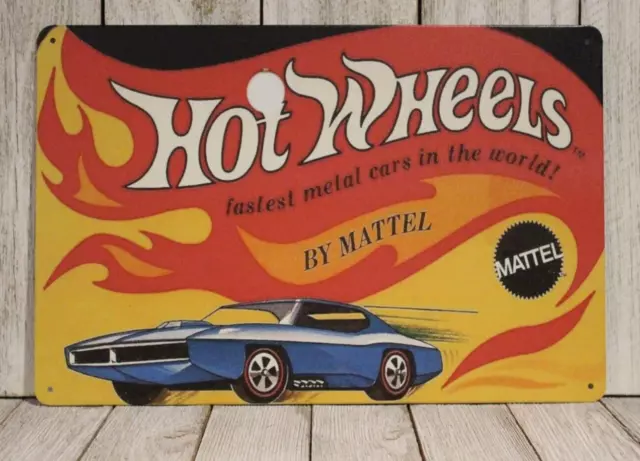 Hot Wheels Tin Metal Sign Toy Slot Cars Garage Man Cave Authorized Dealer 30