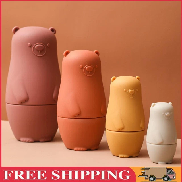 Color Size Matching Toys Gifts Montessori Toy for Boys Girls (Red Bear)