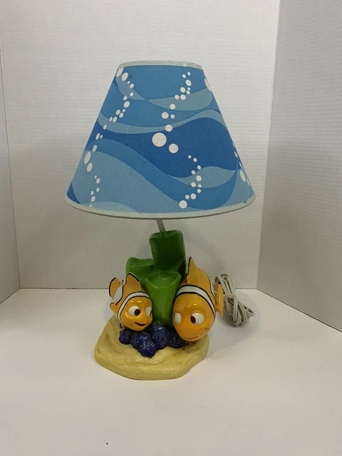 Finding Nemo Table Lamp Nightlight Disney Decor With Shade Works Great Condition