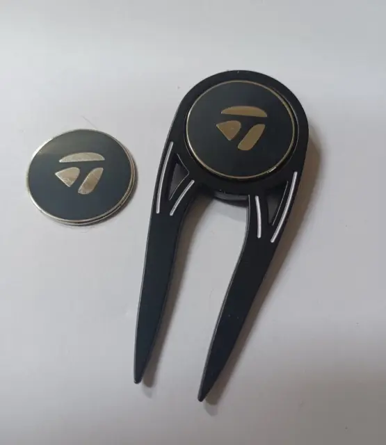 Black TaylorMade Golf Ball Markers - Black Divot Repair Tool