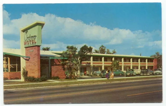 Miami FL The Shalimar Motel Old Cars Biscayne Blvd. Postcard - Florida