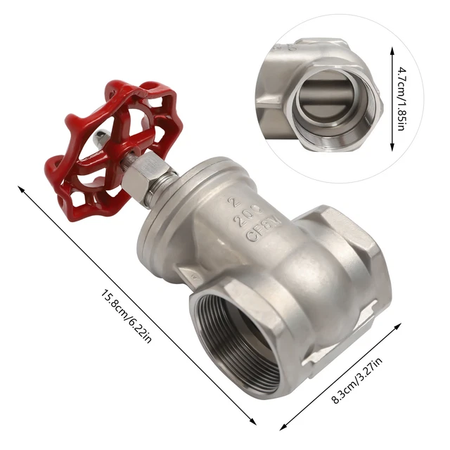2 INCH NPT Female Threaded Gate Valve Cf8m Heavy Duty 304 Stainless