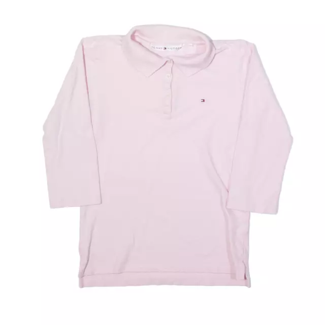 TOMMY HILFIGER Polo Shirt Pink 3/4 Sleeve Girls S
