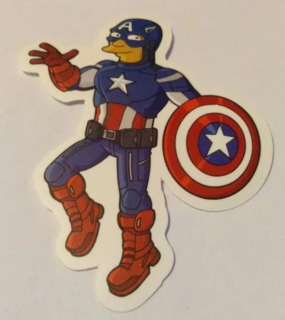 Autocollant Vinyle Captain America Shield - Design Complet Couleur, Décoration Murale Ou Véhicule