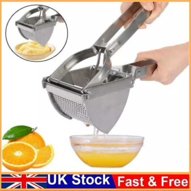 New Large Stainless Steel Potato Ricer Masher Fruit Press Juicer Crusher Squeeze