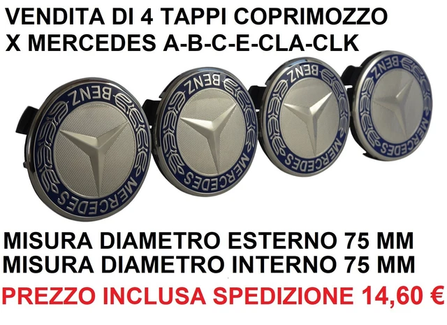 4 TAPPI COPRIMOZZO Mercedes AMG Classe A B C CLS CLA Cerchi In Lega - Foto 9