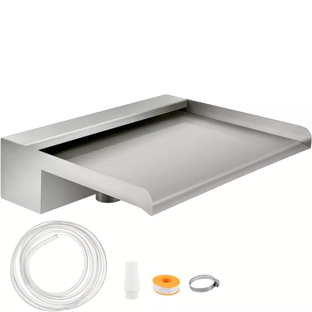 VEVOR Fontana a Cascata Piscina in Acciaio Inox da 30 x 33 x 8 cm Lama a Cascata