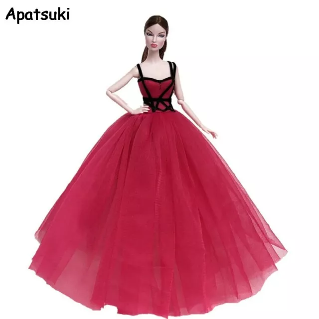 Red Black High Fashion Doll Clothes for 11.5" Doll Dress Outfits Party Gown Toy