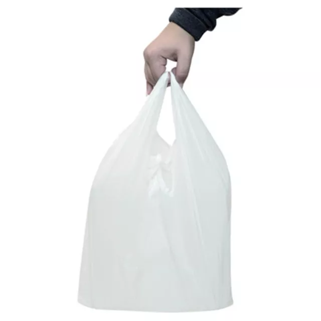 XXL Lot 250 Sacs BLANC  30+16 x 55 cm Sac EMBALLAGE BRETELLE Plastique Solid