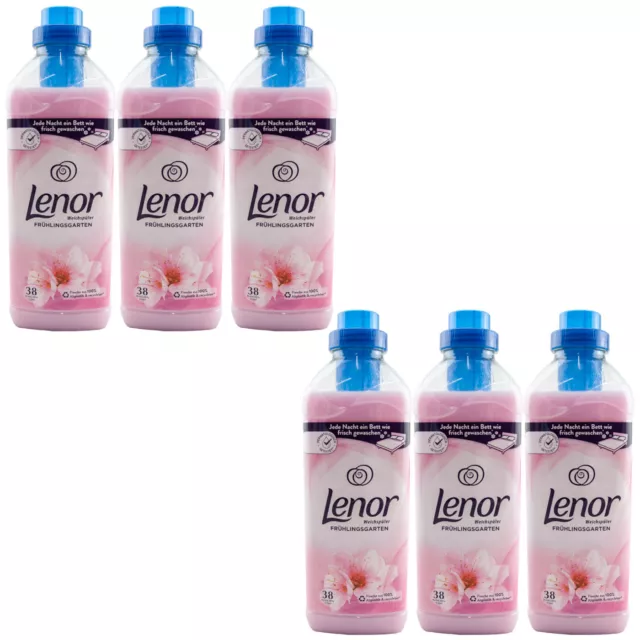 Lenor Fabric Softener Spring Garden 6 X 32.1oz 38 Wl - Dermatologically Tested