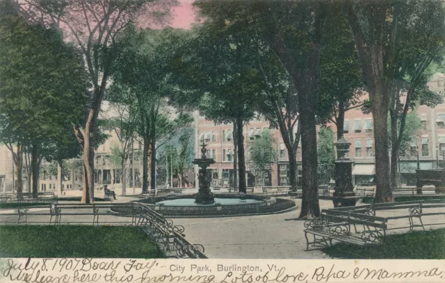 BURLINGTON VT - City Park - udb - 1907