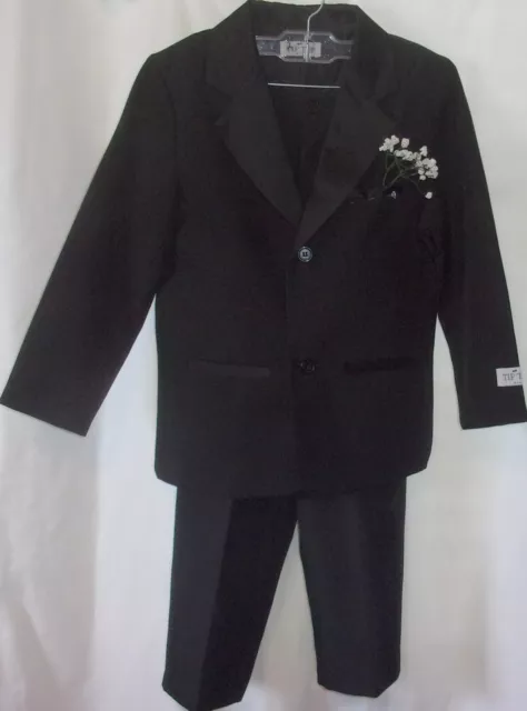 Boys size 7 Tip Top USA, black tux, jacket and matching pants