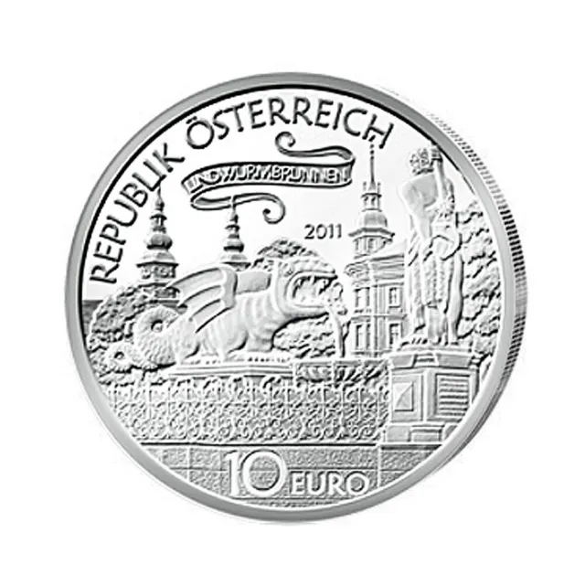 Silbermünze Der Lindwurm in Klagenfurt 2011 10 Euro in Polierte Platte