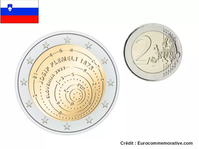 2 Euros Commémorative Slovénie 2023 Josip Plemelj UNC