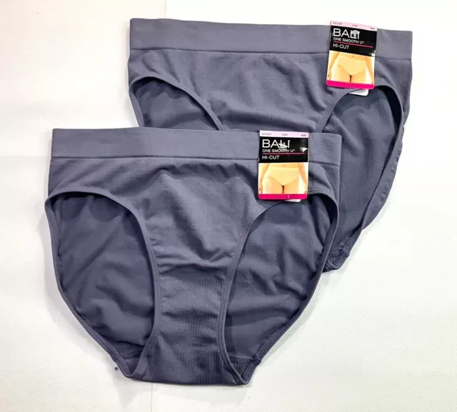 NWT 2-Pack Bali Women's M One Smooth U All-Over Smoothing Hi Cut Brief 2362