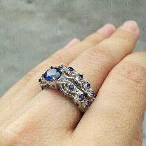 Set di fedi nuziali Princess Cut. Fedi nuziali in argento sterling