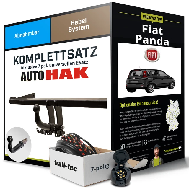 Anhängerkupplung abnehmbar für FIAT Panda +E-Satz Kit NEU AHK Anhängerkupplung abnehmbar für FIAT Panda +E-Satz Kit NEU AHK
