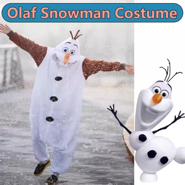 Adult Kid Frozen Olaf Snowman Kigurumi Animal Pajamas Costume Sleepwear 2