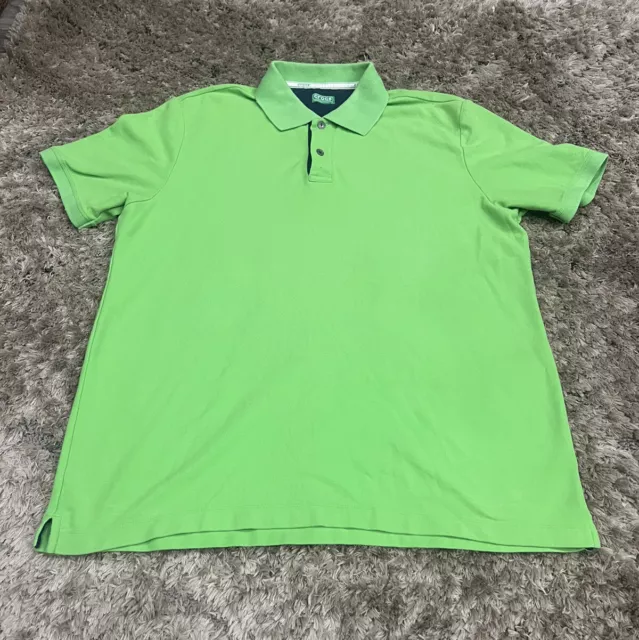 Crocs Shirt Men XL Green  Solid Short Sleeve Polo Button Collar Cotton Casual