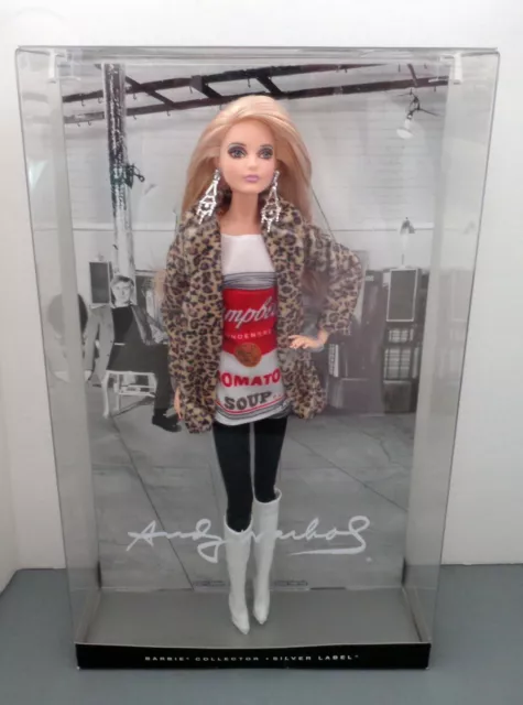 ANDY WARHOL BARBIE DOLL - Campbell Soup Inspired Dress - Silver Label- NRFB ANDY WARHOL BARBIE DOLL - Campbell Soup Inspired Dress - Silver Label- NRFB