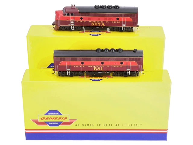 Athearn G25151 HO Gulf Mobile & Ohio F-3 AB Diesel Locomotive Set EX/Box