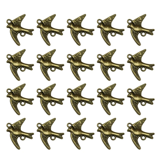 20 Stück Alloy Peace Dove Shape Anhänger Charms DIY Schmuckherstellung Zubehör