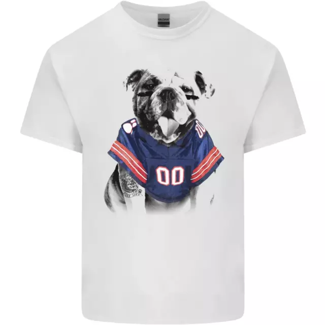T-shirt top da uomo bulldog football americano con tatuaggi cotone