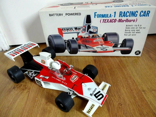 Ancien Jouet Blue Box Années 70 - Voiture De Course Formule 1 Super Racer Mécanique - Très Bel État