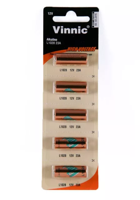 Vinnic 5pk L1028 Alkaline 12V Batteries GP23A, MN21, A23, LRVO8