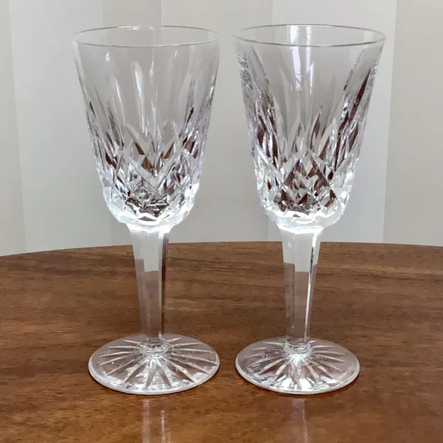 Waterford Ireland Two Lismore Pattern Cut Crystal Sherry Glasses Height 5. 1/8”