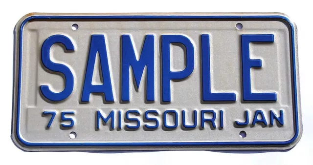 Vintage 1975 Missouri SAMPLE License Plate # SAMPLE