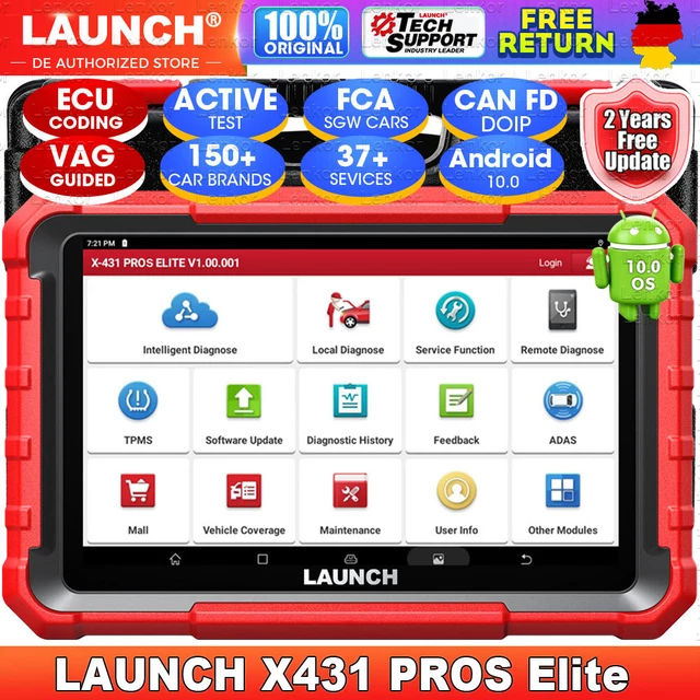 LAUNCH X431 PROS Elite - Scanner Diagnostico Auto Bidirezionale Con Codifica ECU E 37+ Reset - Foto 6