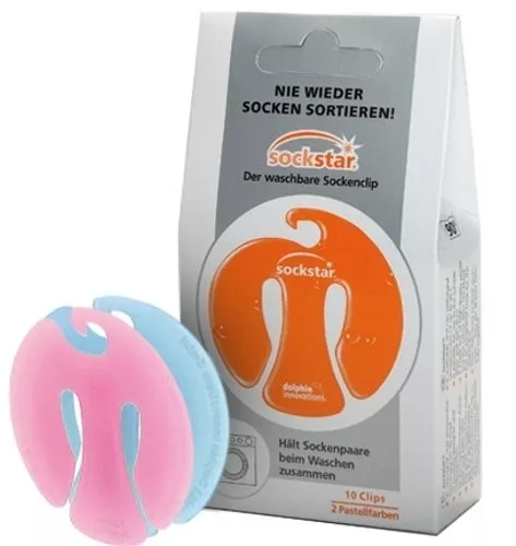 SOCKSTAR SOCKENKLAMMERN SOCKENCLIPS Frosted Colours 10er-Pack je 5 in 2 Farben