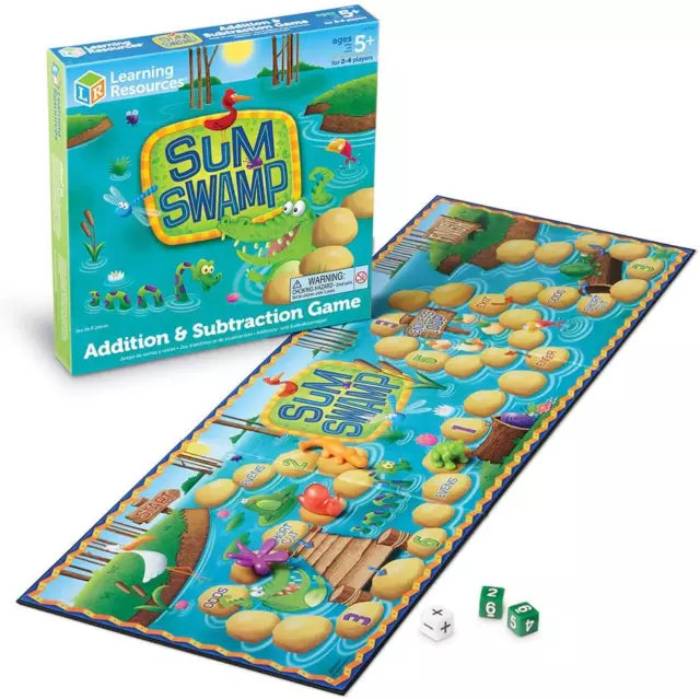 Learning Resources Sum Swamp Game Addition & Subtraction Game - 8 Pieces, Ages 5