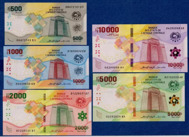 Central African States Full Set (2020/2023) P700 - P704 UNC Hybrid Notes
