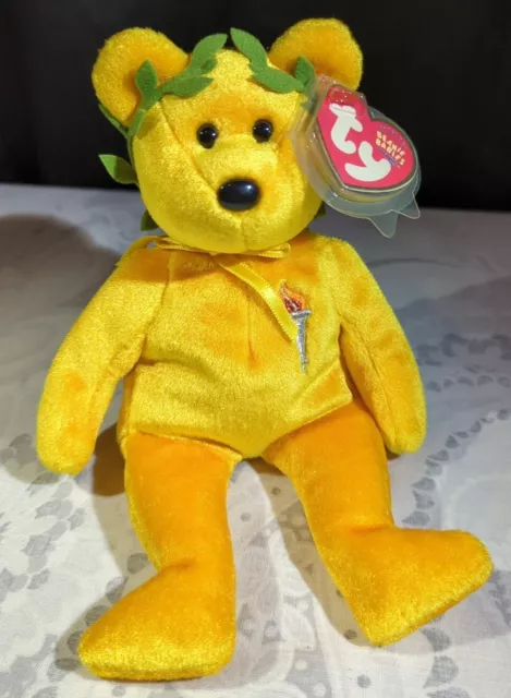 TY Beanie Babies Original Teddy Bear Victory Olympics 2004 Rare Handmade Plush