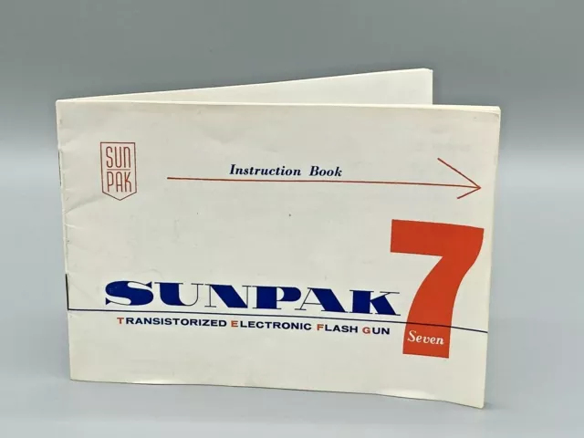 Sunpak 7 Owners Manual / Instruction Book 17 pages 5.5" x 4"