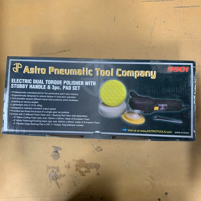 ELECTRIC DUAL TORQUE POLISHER WITH STUBBY HANDLE & 3pc. PAD SET