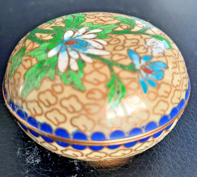Pilulier émaillé Cloisonné – Vintage, Occasion, Idéal Pour Comprimés Ou Bijoux