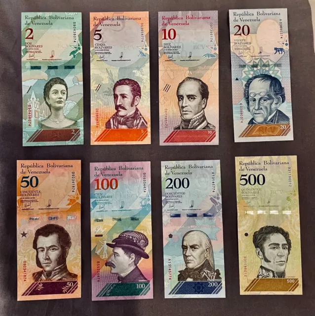 8 billets Répública Bolivariana de Venezuela - Série complète éditée en 2018