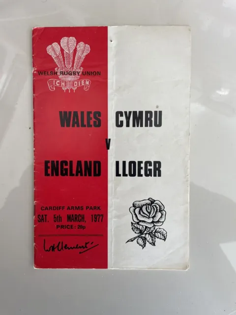 Rugby Union Programme - Wales v England - 5th March 1977