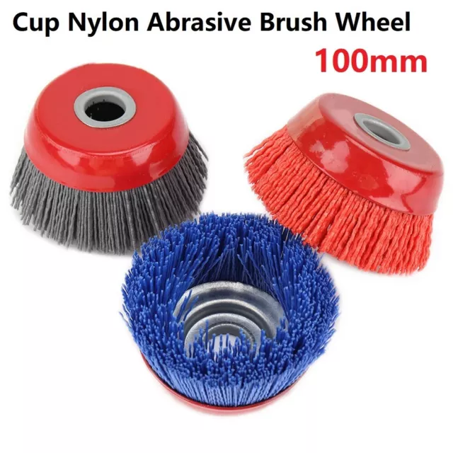 Multi purpose 16mm Arbor Nylon Abrasive Cup Brush Wheel for Tough Applications